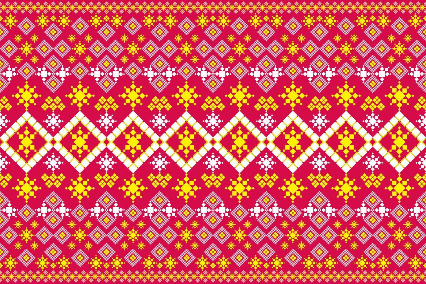 Seamless geometric ethnic asian oriental and tradition pattern design for texture and background. Silk and fabric pattern decoration for carpet, Thai clothing, wrapping and wallpaper vector