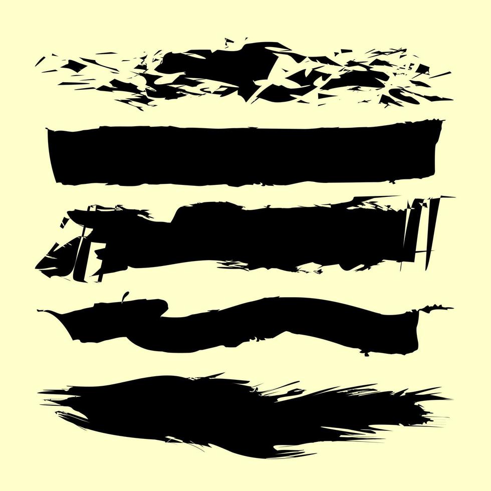 Brush stroke shape set vector template.