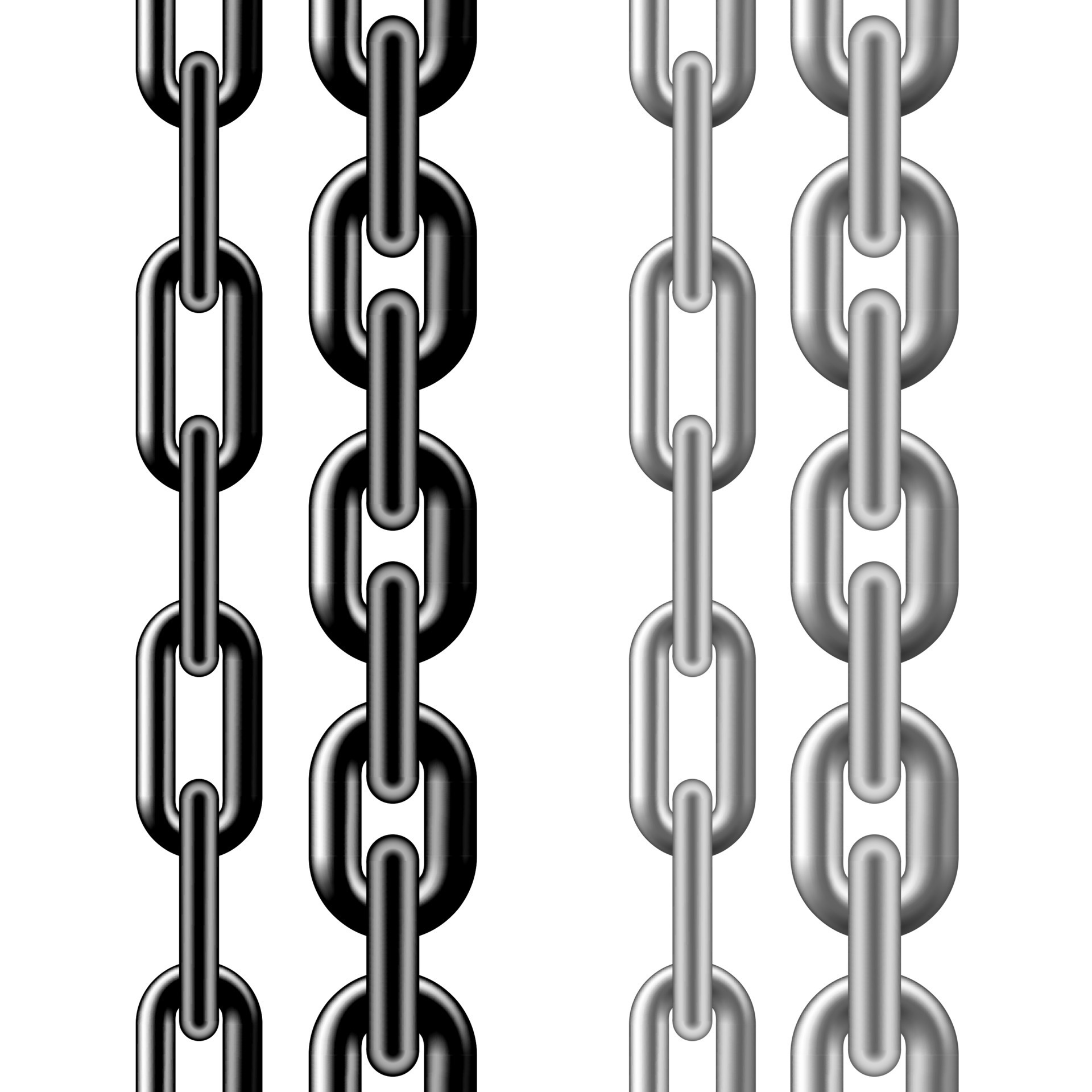 Seamless chain pattern. Black and silver metallic chain texture. vector