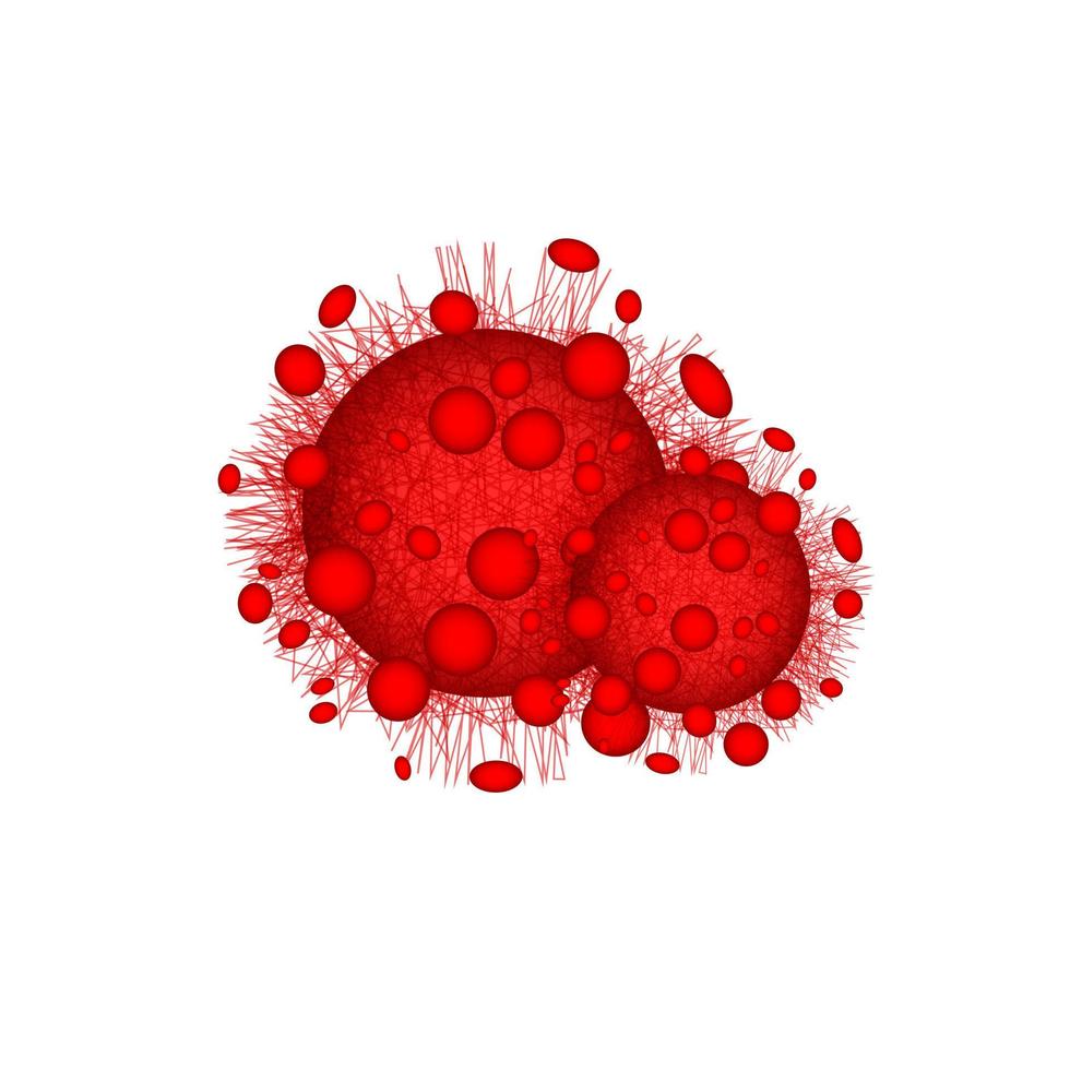 Red Corona Virus. Dangerous infection or disease. Medicine warning background. Vector illustration isolated on white background