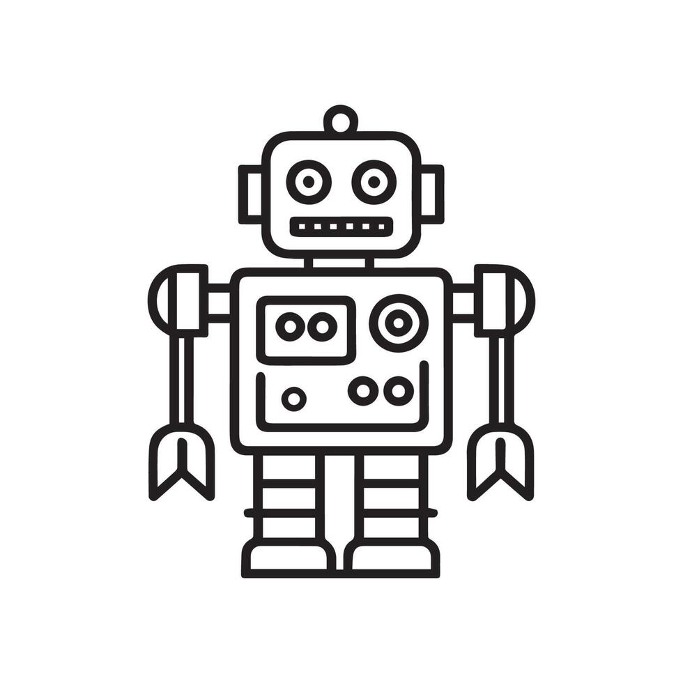 robot outline icon vector, vector