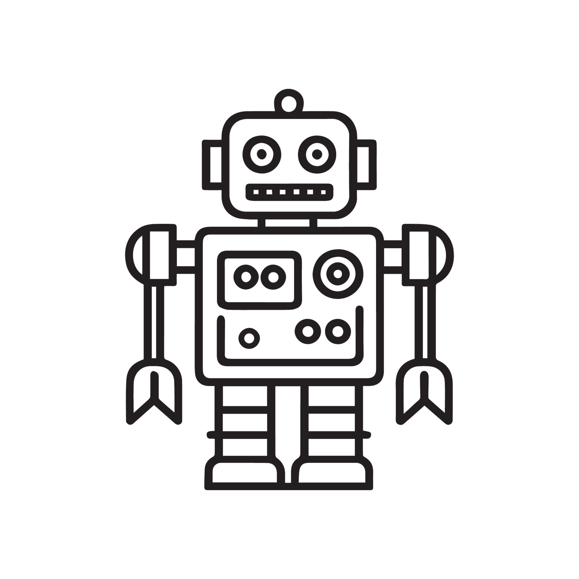 robot outline icon vector, 22915544 Vector Art at Vecteezy