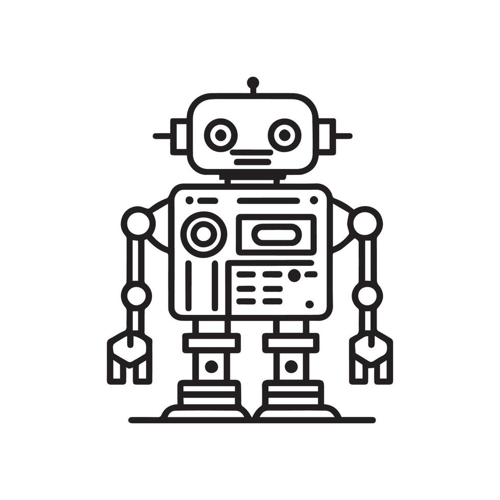 robot outline icon vector, vector