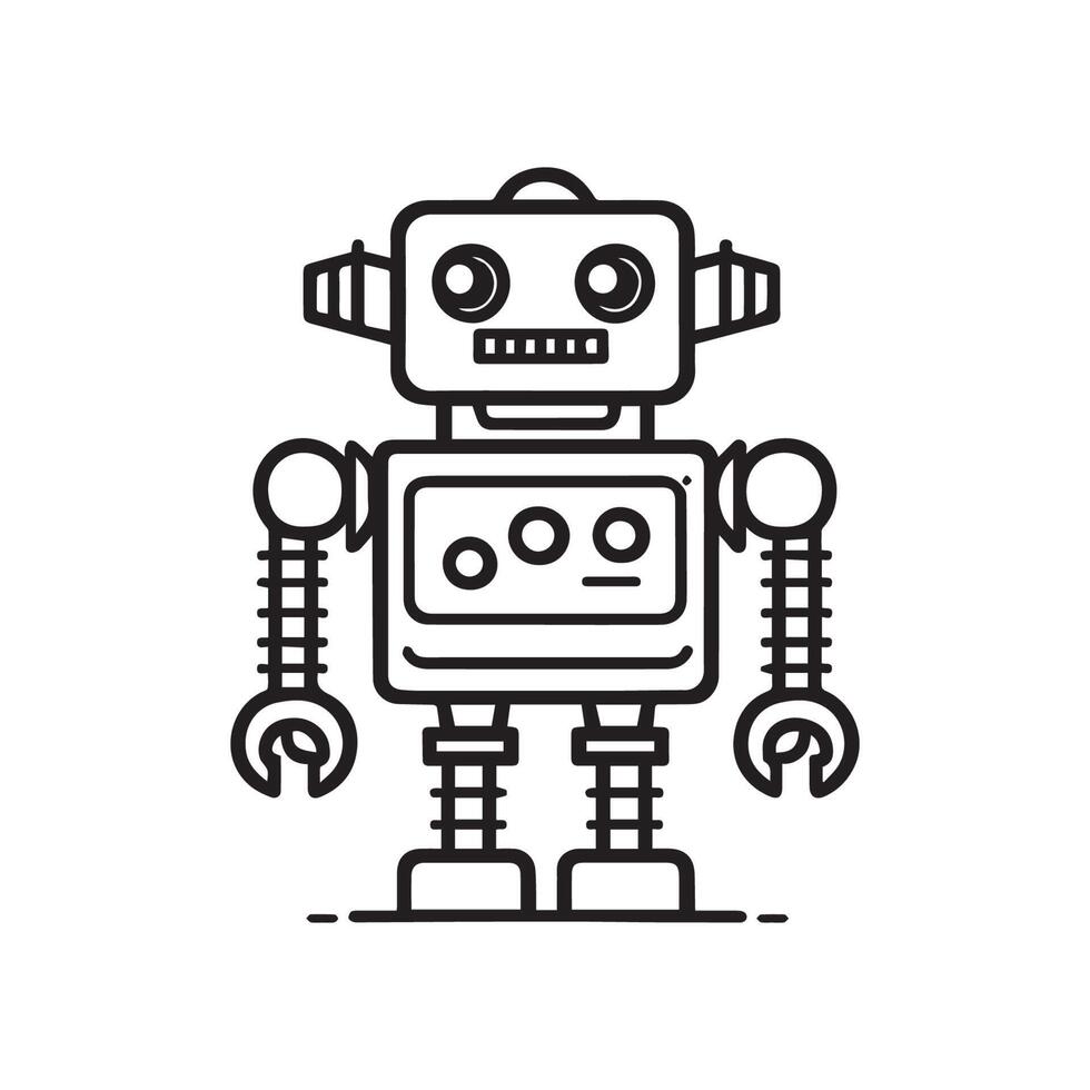 robot outline icon vector, vector