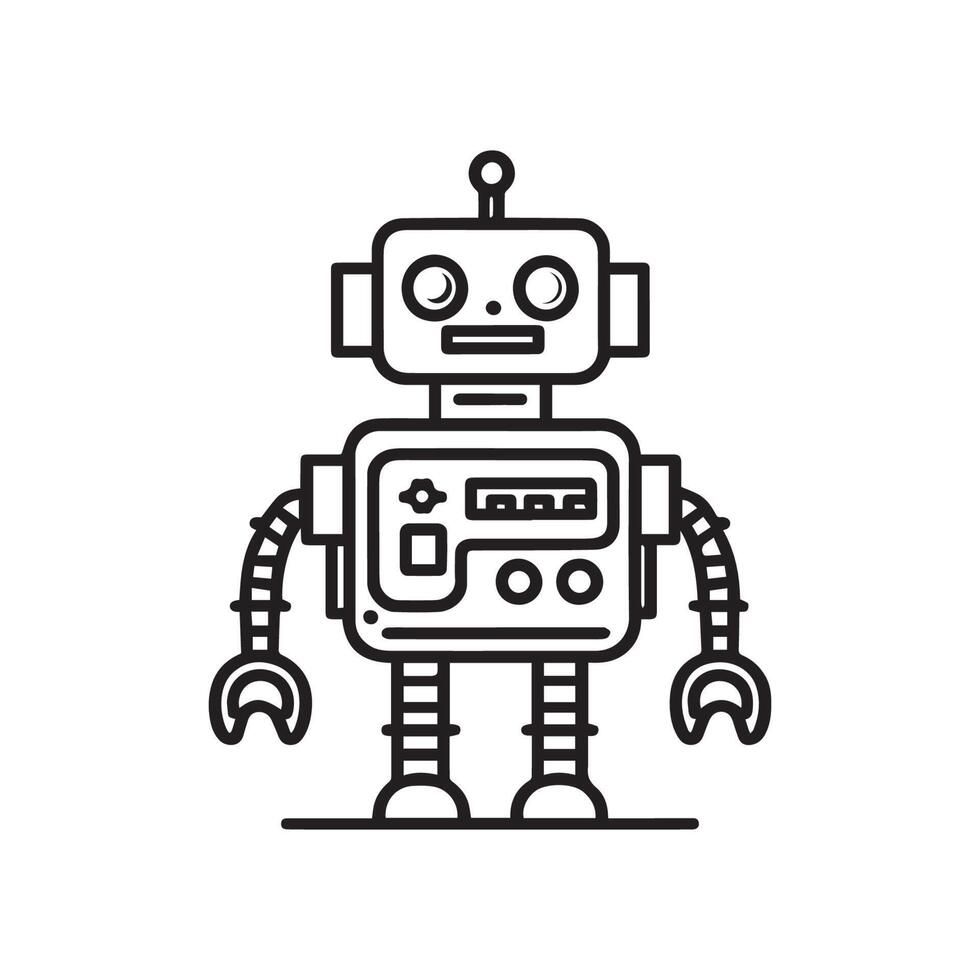 robot outline icon vector, vector