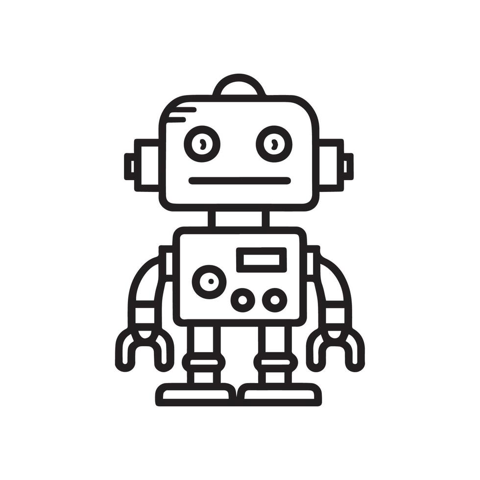 robot outline icon vector, vector