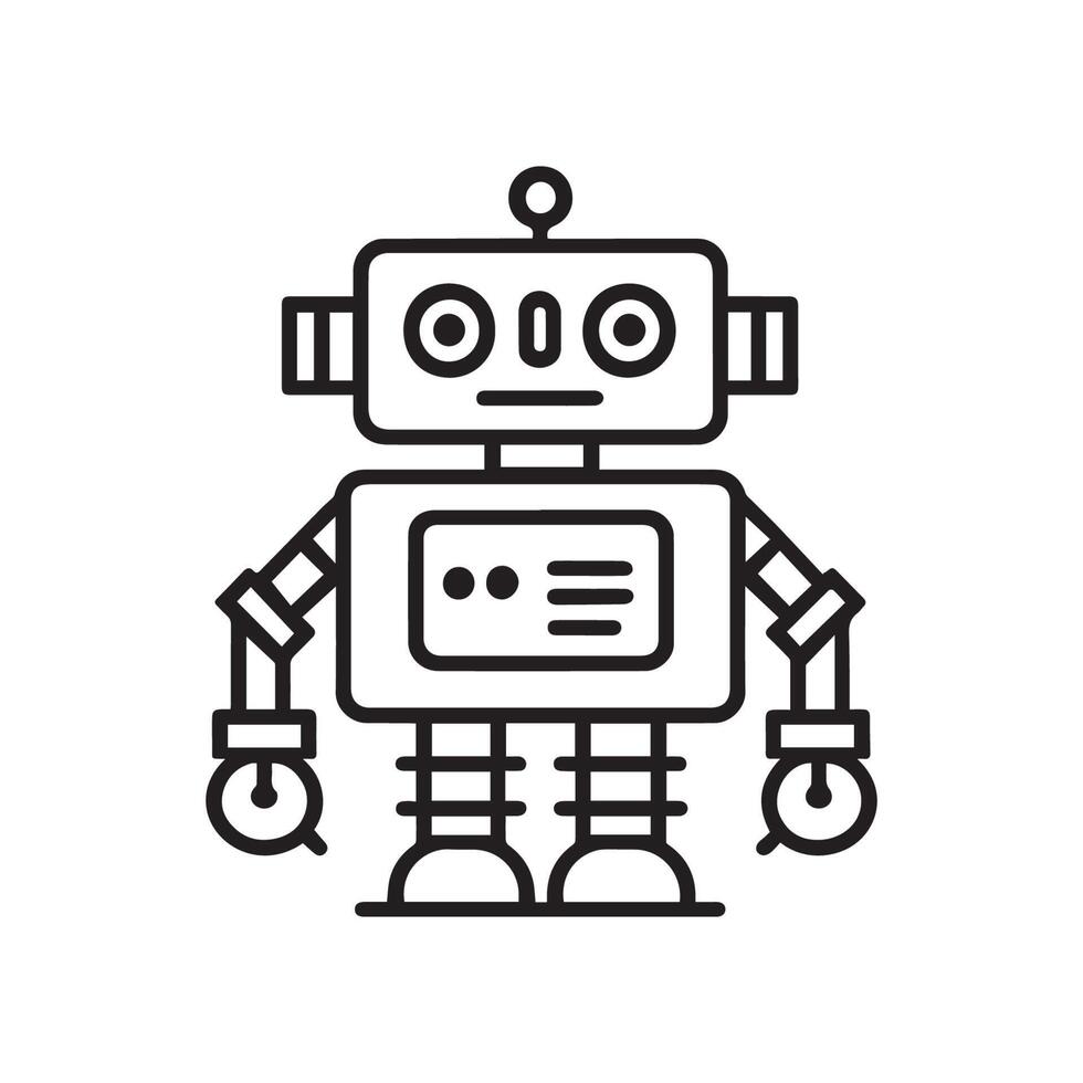 robot contorno icono vector, generativo ai vector