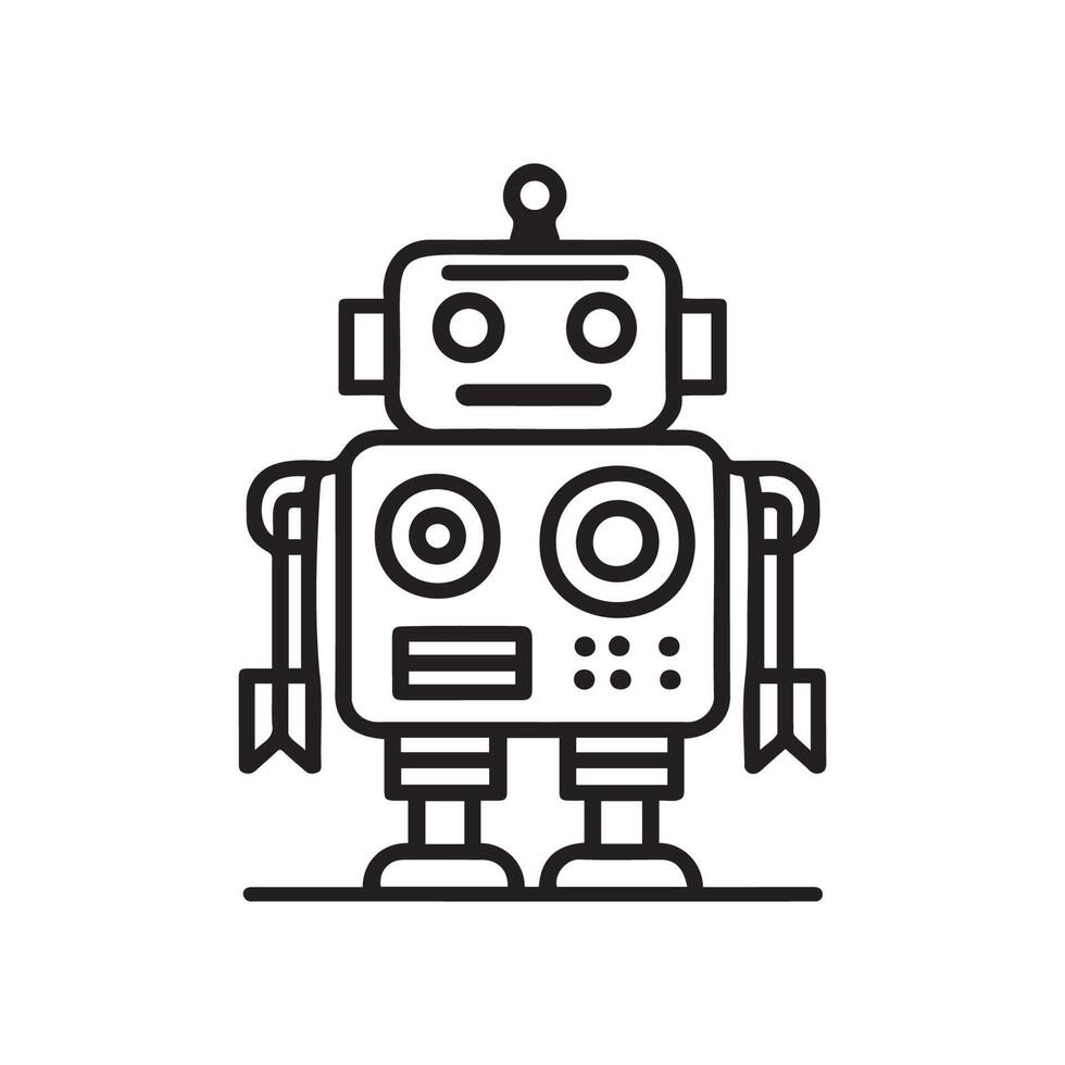 robot contorno icono vector, generativo ai vector