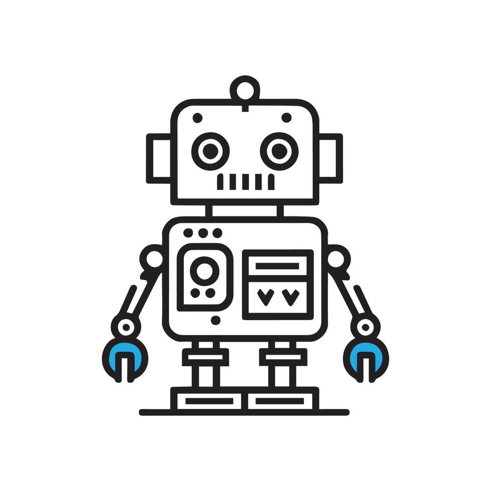robot outline icon vector, vector
