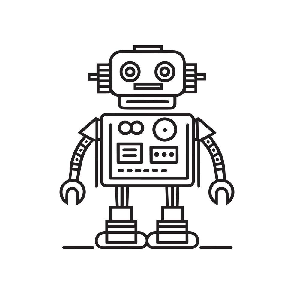 robot outline icon vector, vector