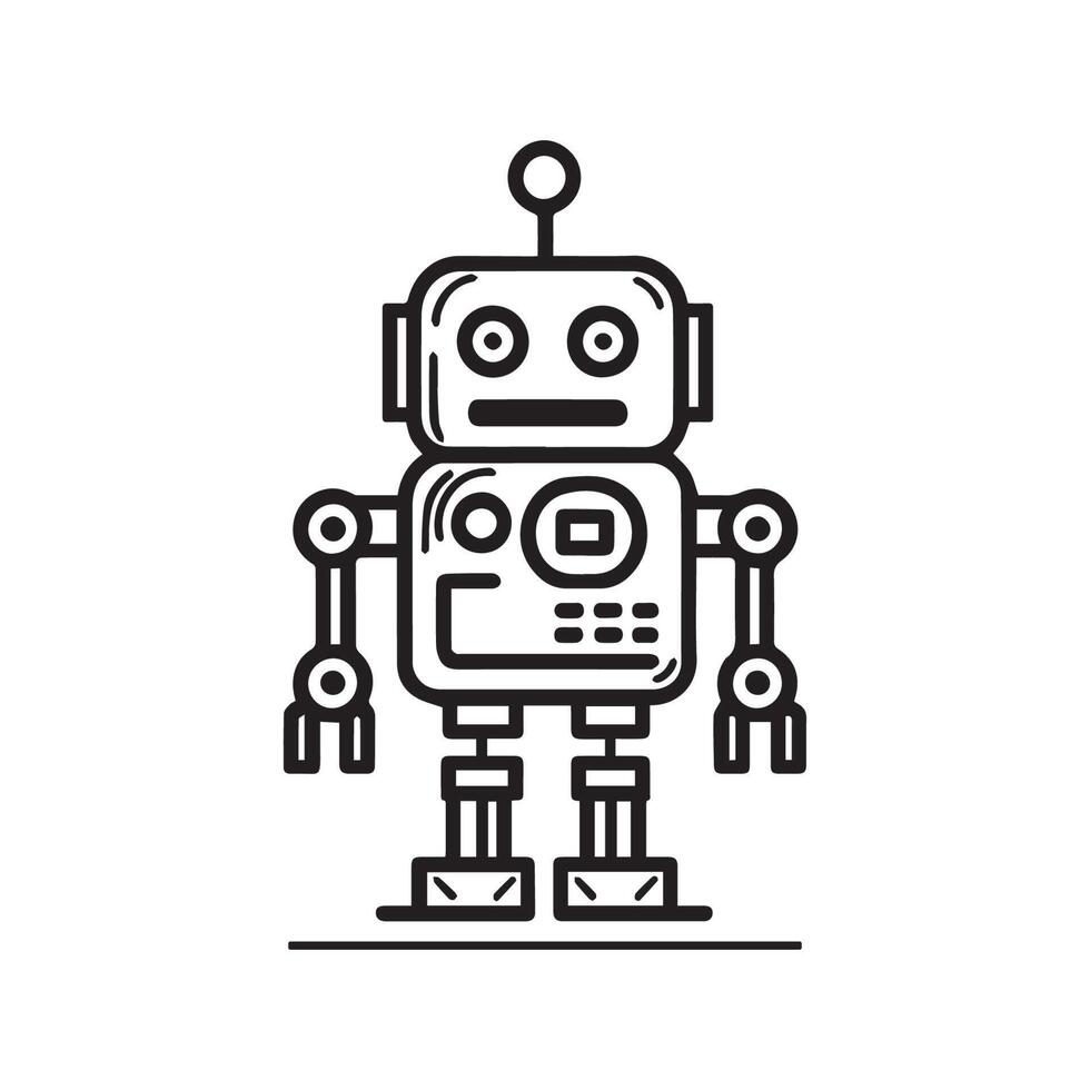 robot contorno icono vector, generativo ai vector