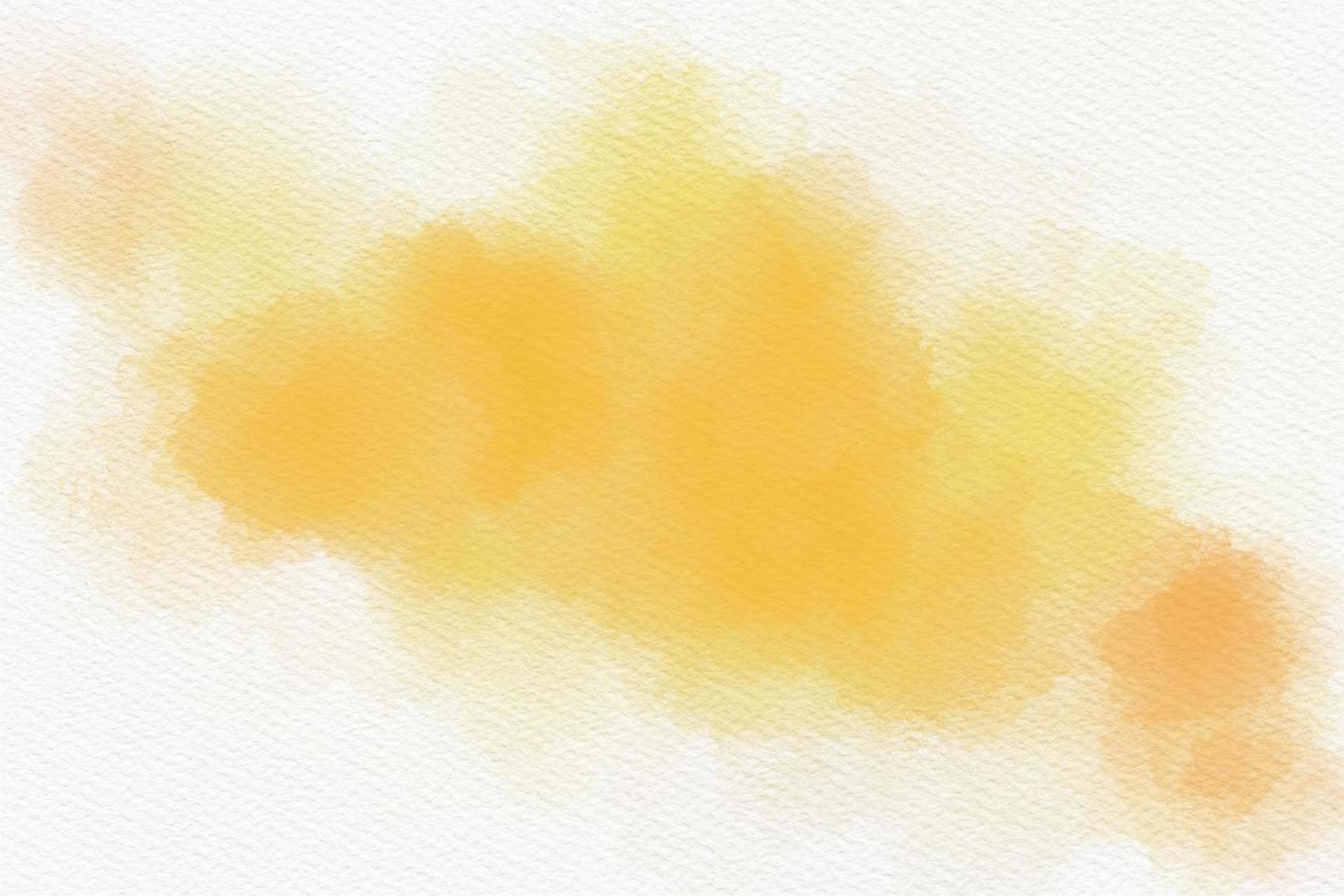 Yellow Watercolor hand painting and splash abstract texture on white paper Background. photo