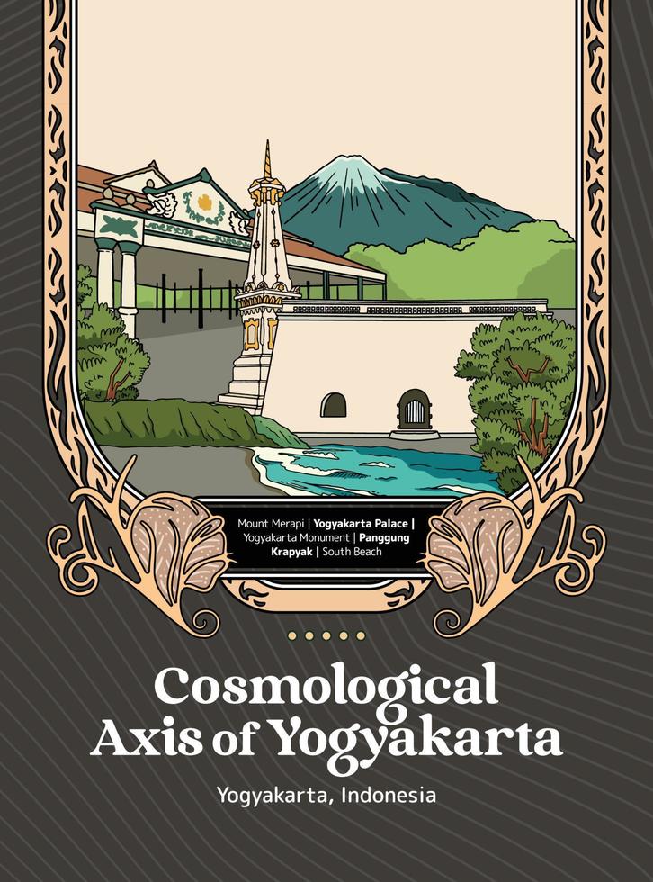 cosmológico eje yogyakarta Indonesia cultura ilustración vector
