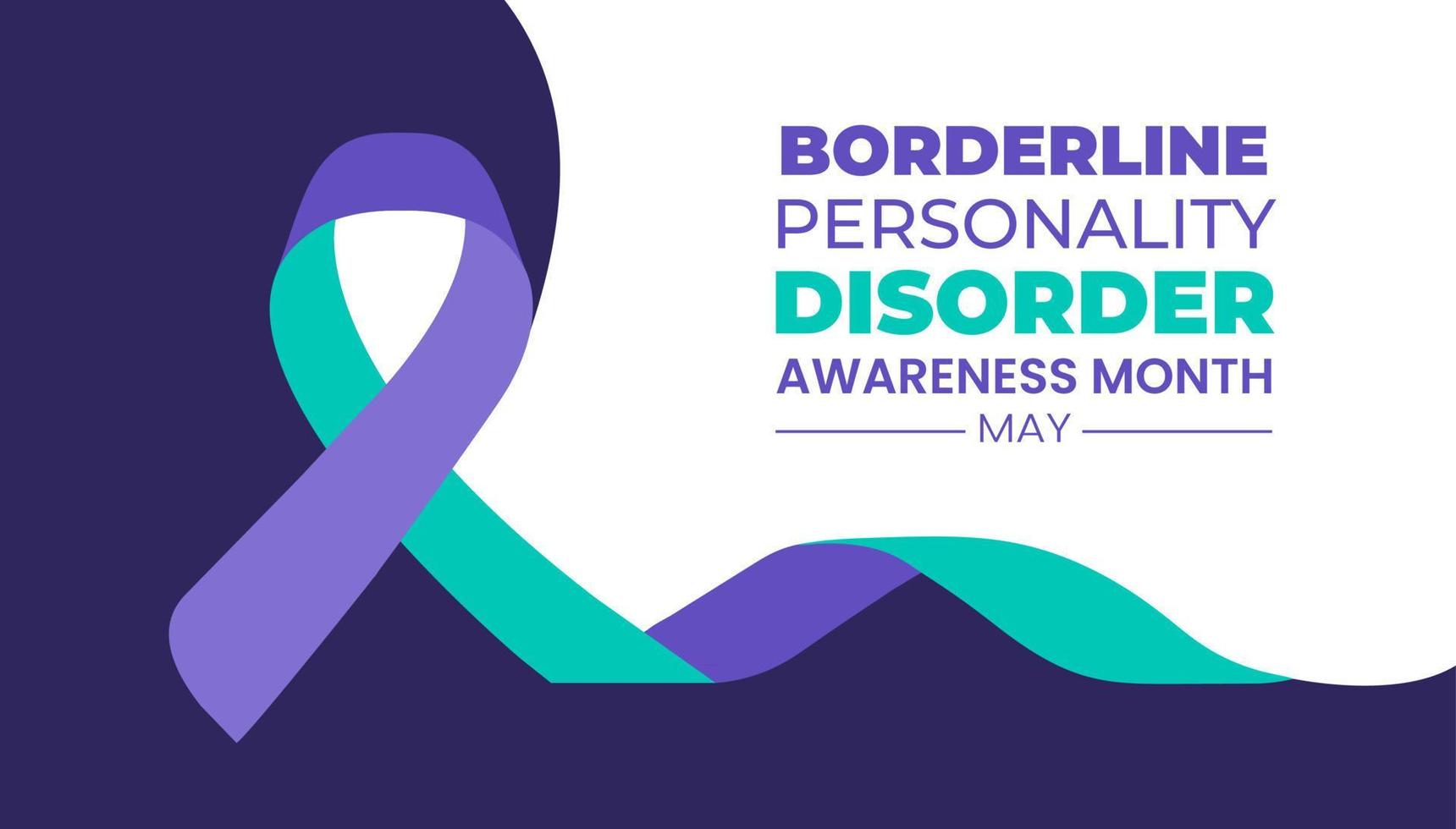 Borderline Personality Disorder Awareness Month background or banner design template celebrate in may vector