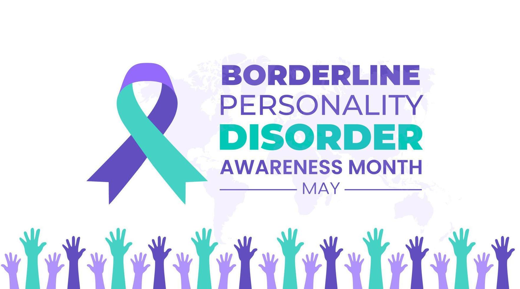 Borderline Personality Disorder Awareness Month background or banner design template celebrate in may vector
