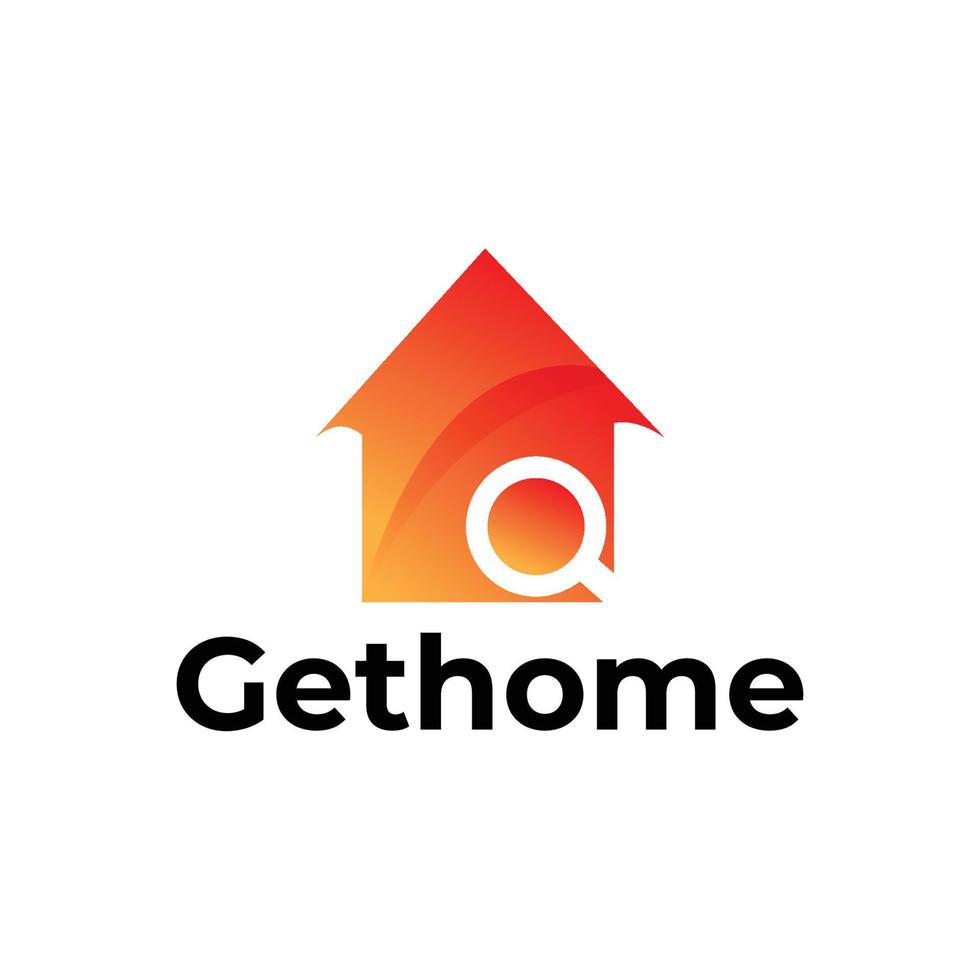 Get home modern 3d real estate logo vector