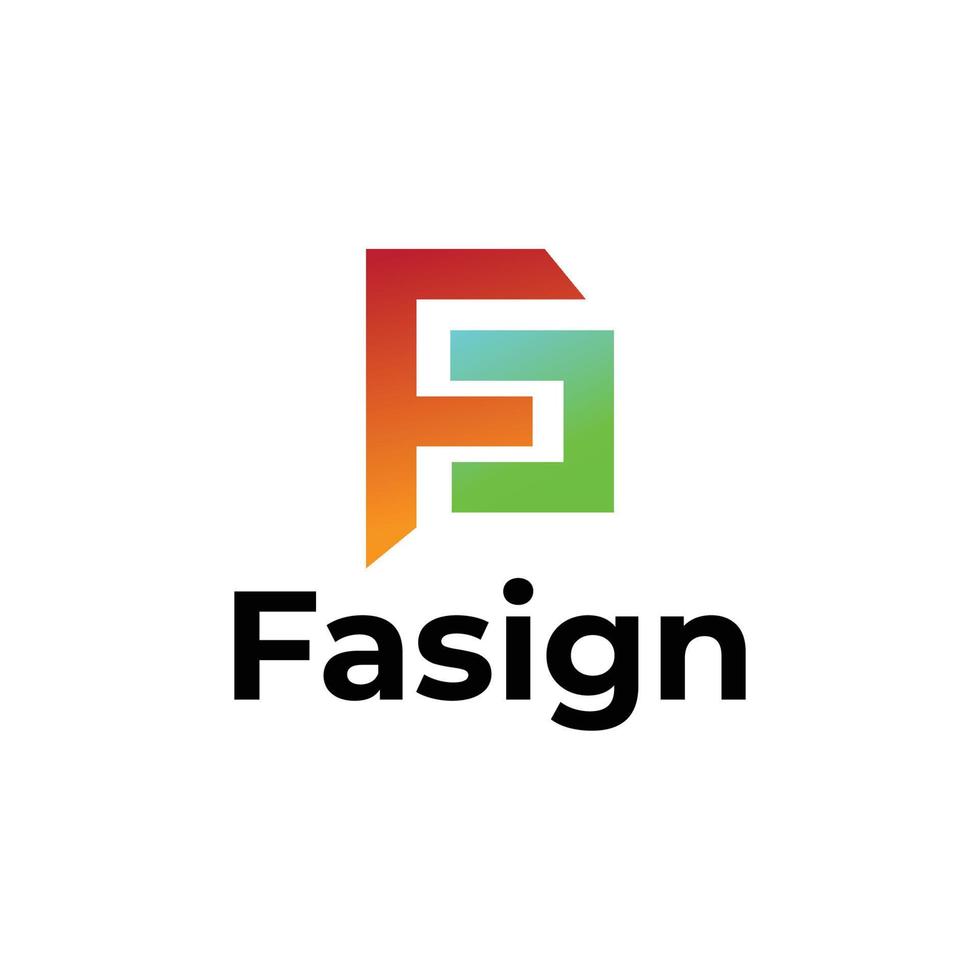 Fs letter minimal logo design vector