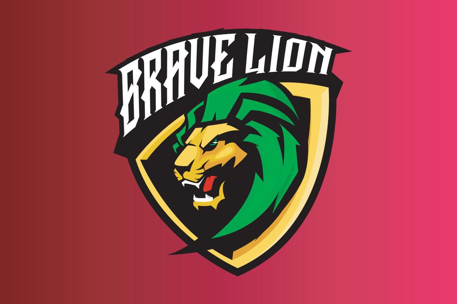 LION  MASCOT LOGO FOR ESPORT TEAM ILLUSTRATION VECTOR