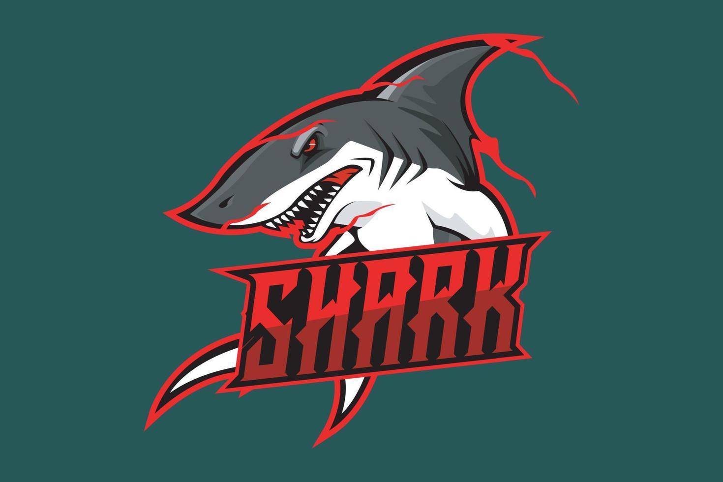 SHARK MASCOT LOGO FOR ESPORT TEAM ILLUSTRATION VECTOR