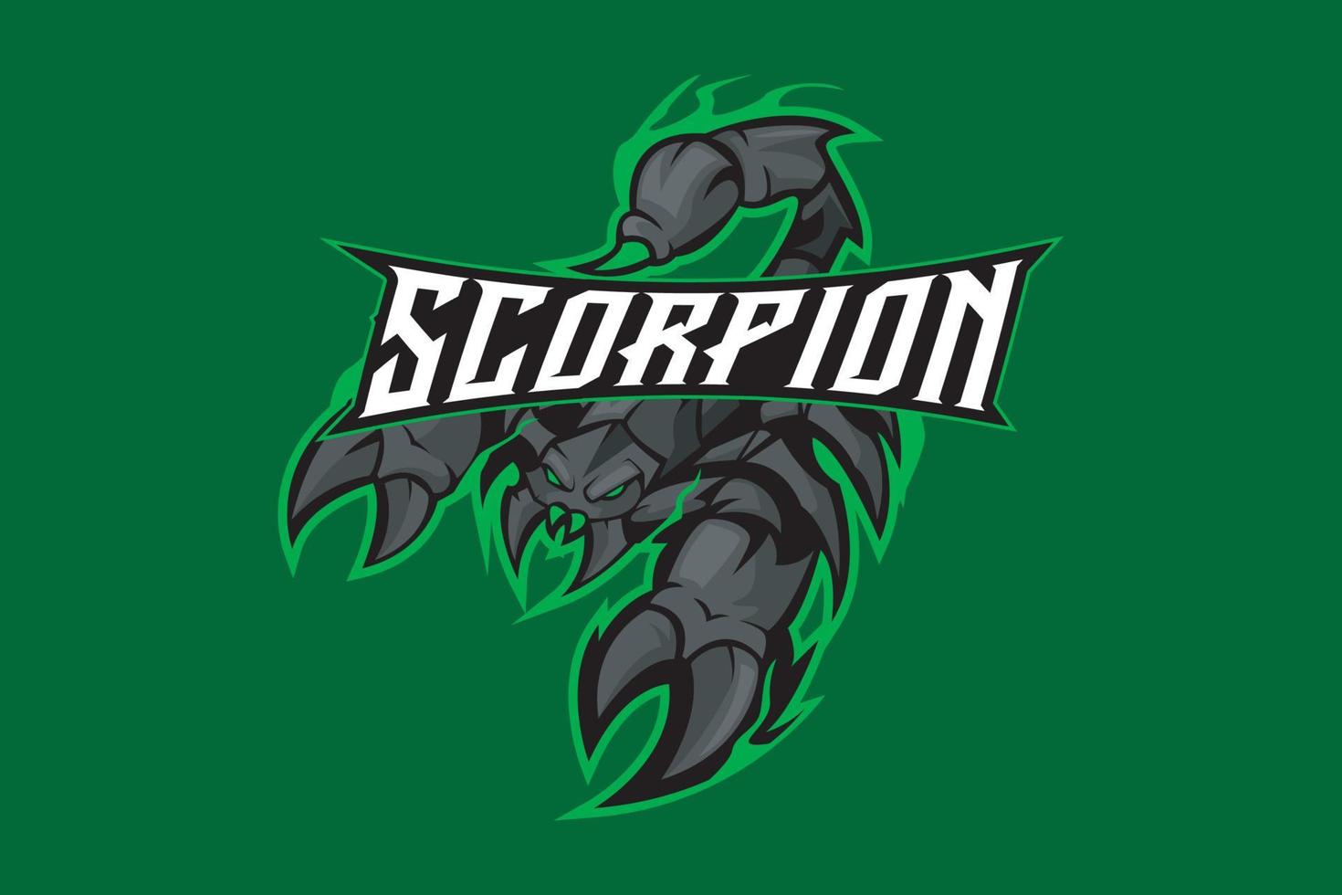 escorpión mascota logo para deporte equipo ilustración vector