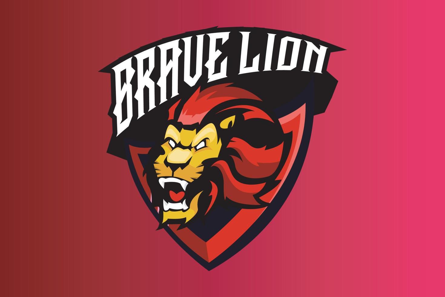 LION  MASCOT LOGO FOR ESPORT TEAM ILLUSTRATION VECTOR