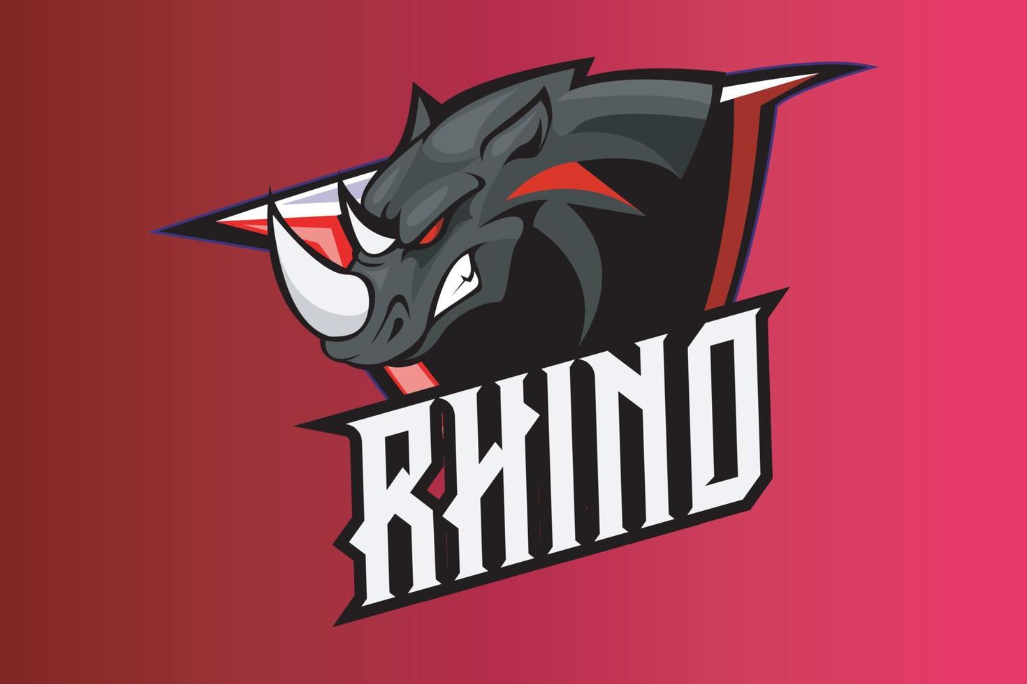 RHINO  MASCOT LOGO FOR ESPORT TEAM ILLUSTRATION VECTOR