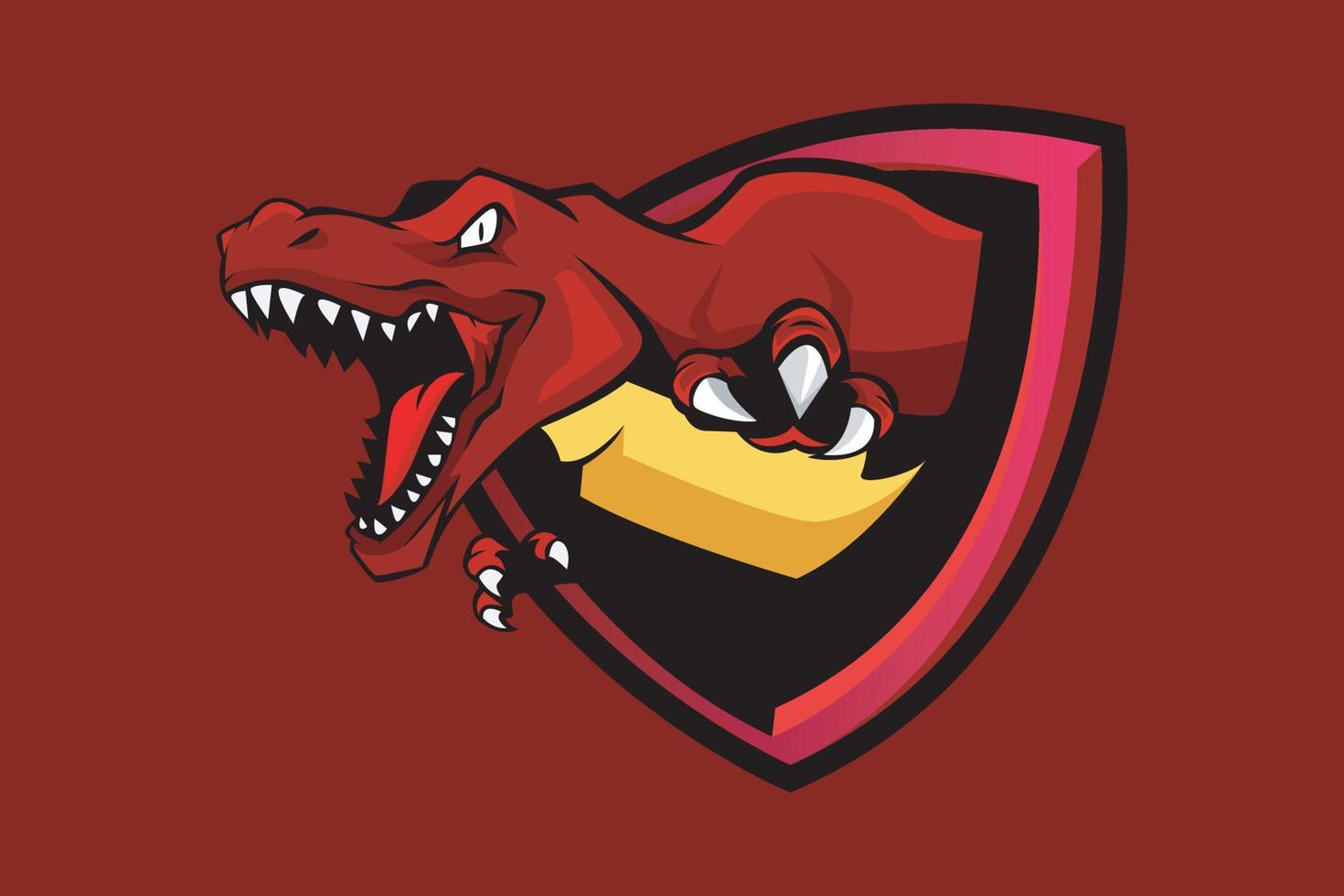 T-REX MASCOT LOGO VECTOR ILLUSTRATION