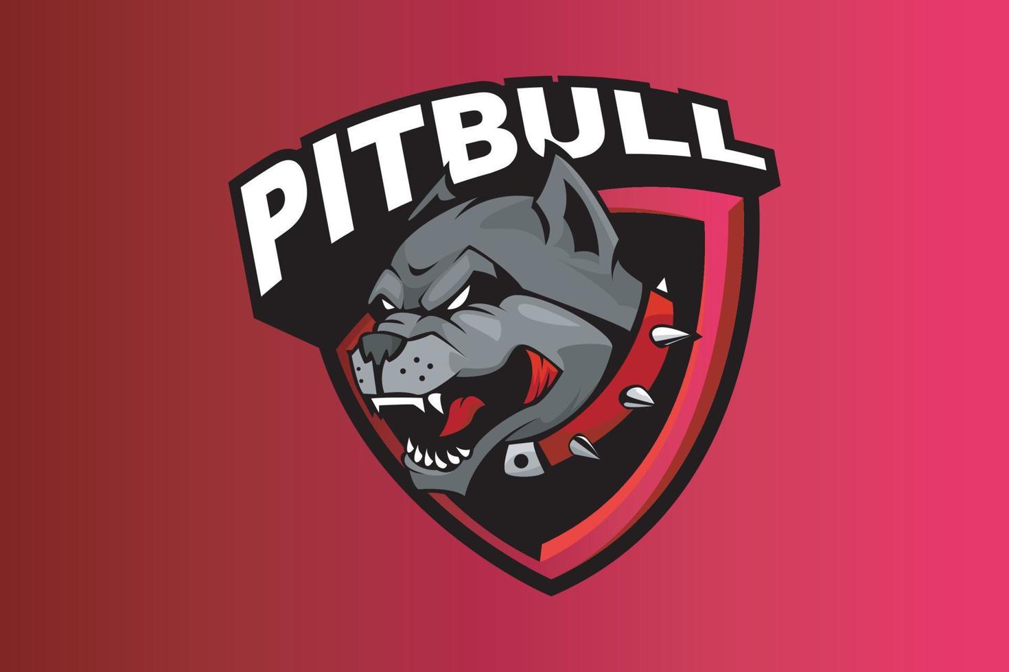 pitbull mascota logo para deporte equipo ilustración vector