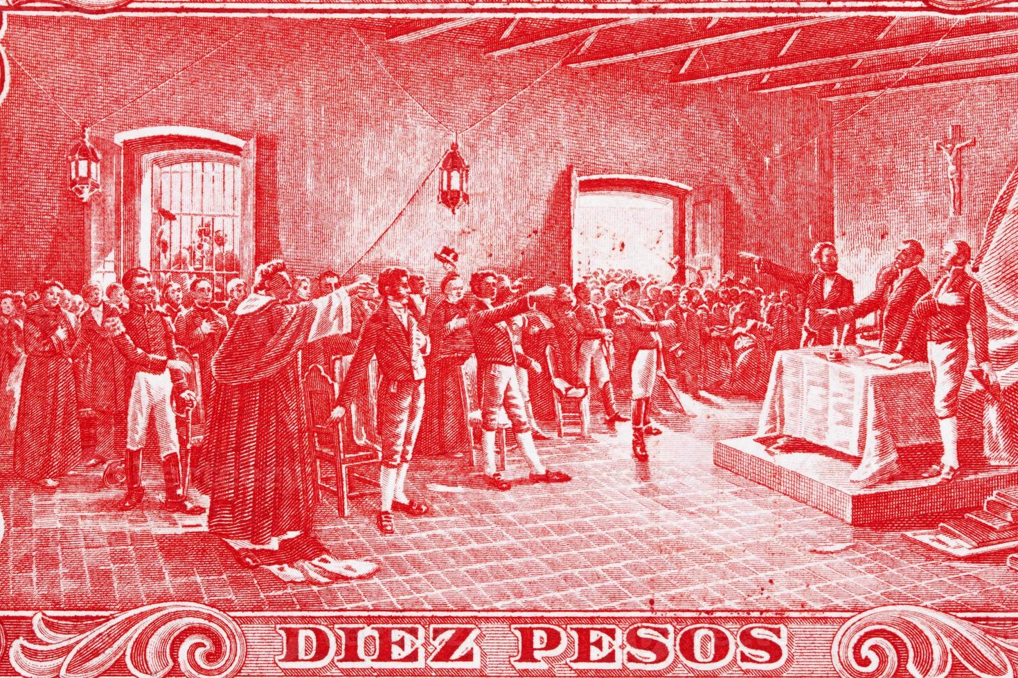 declaración de independencia desde antiguo argentino dinero foto