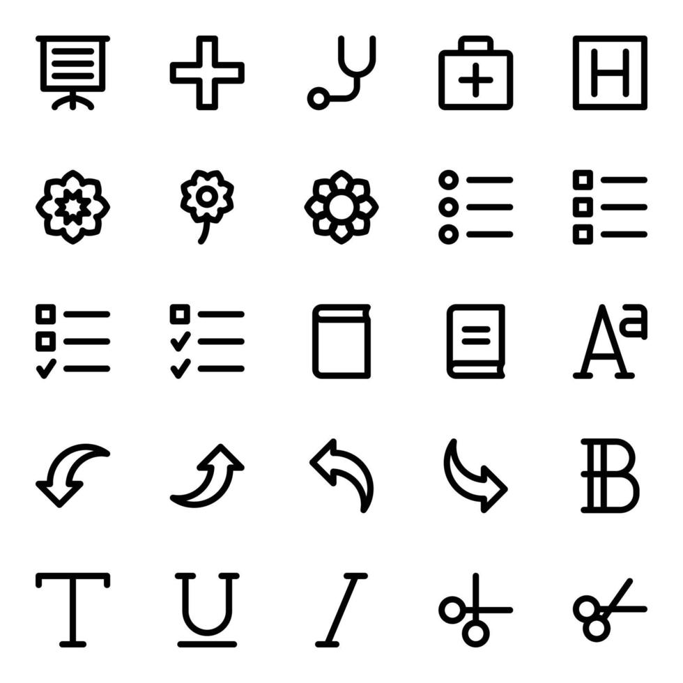 Outline icons for Universal web and mobile. vector