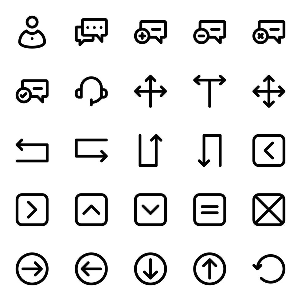 Outline icons for Universal web and mobile. vector