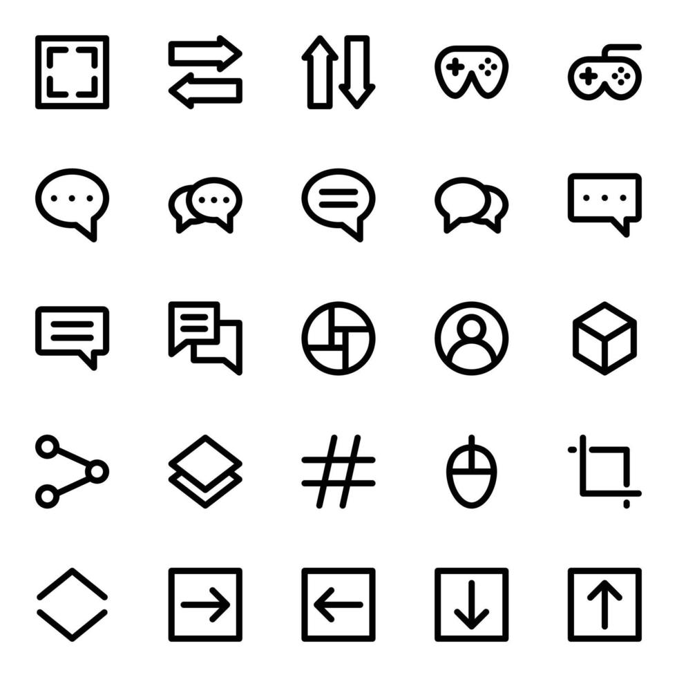 Outline icons for Universal web and mobile. vector