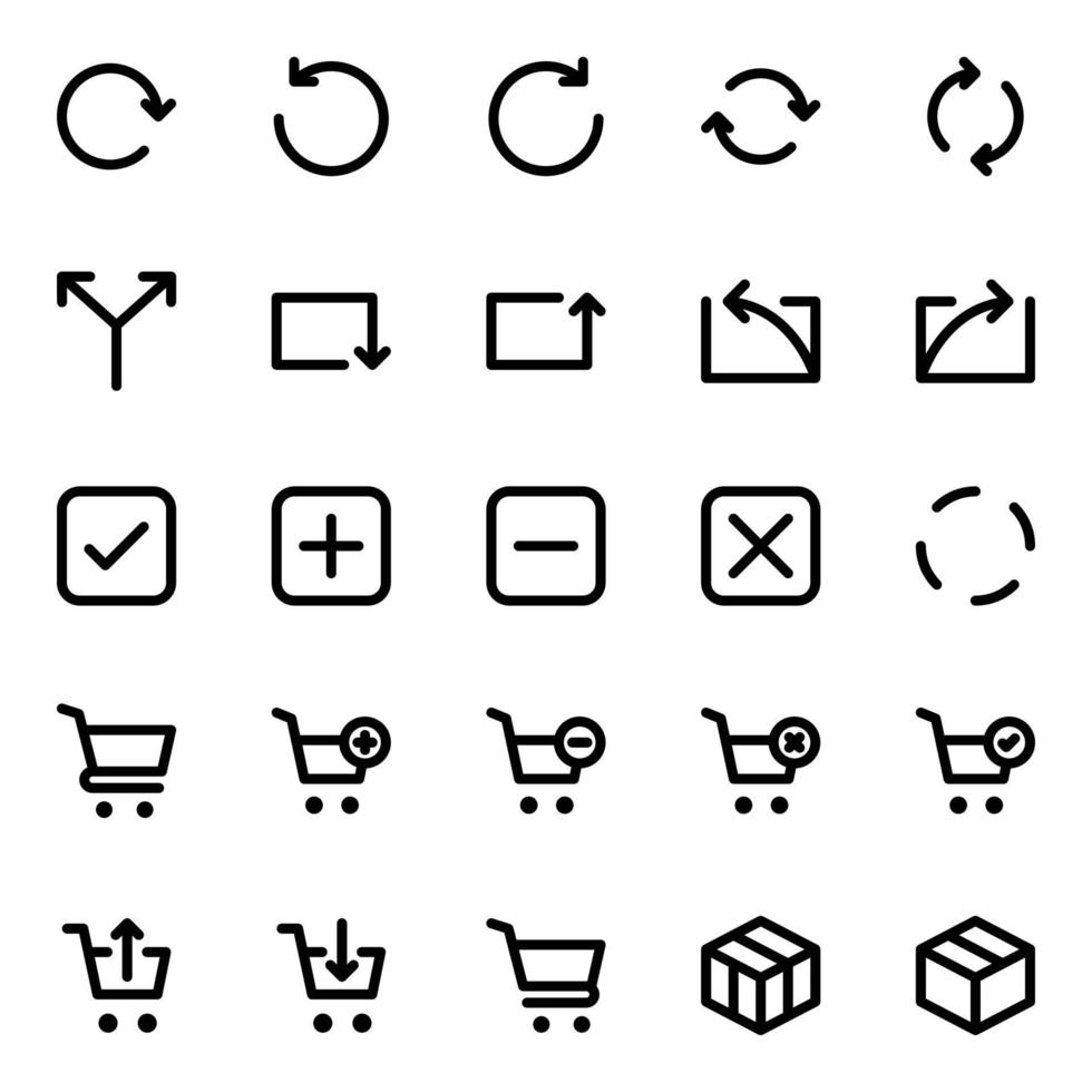 Outline icons for Universal web and mobile. vector