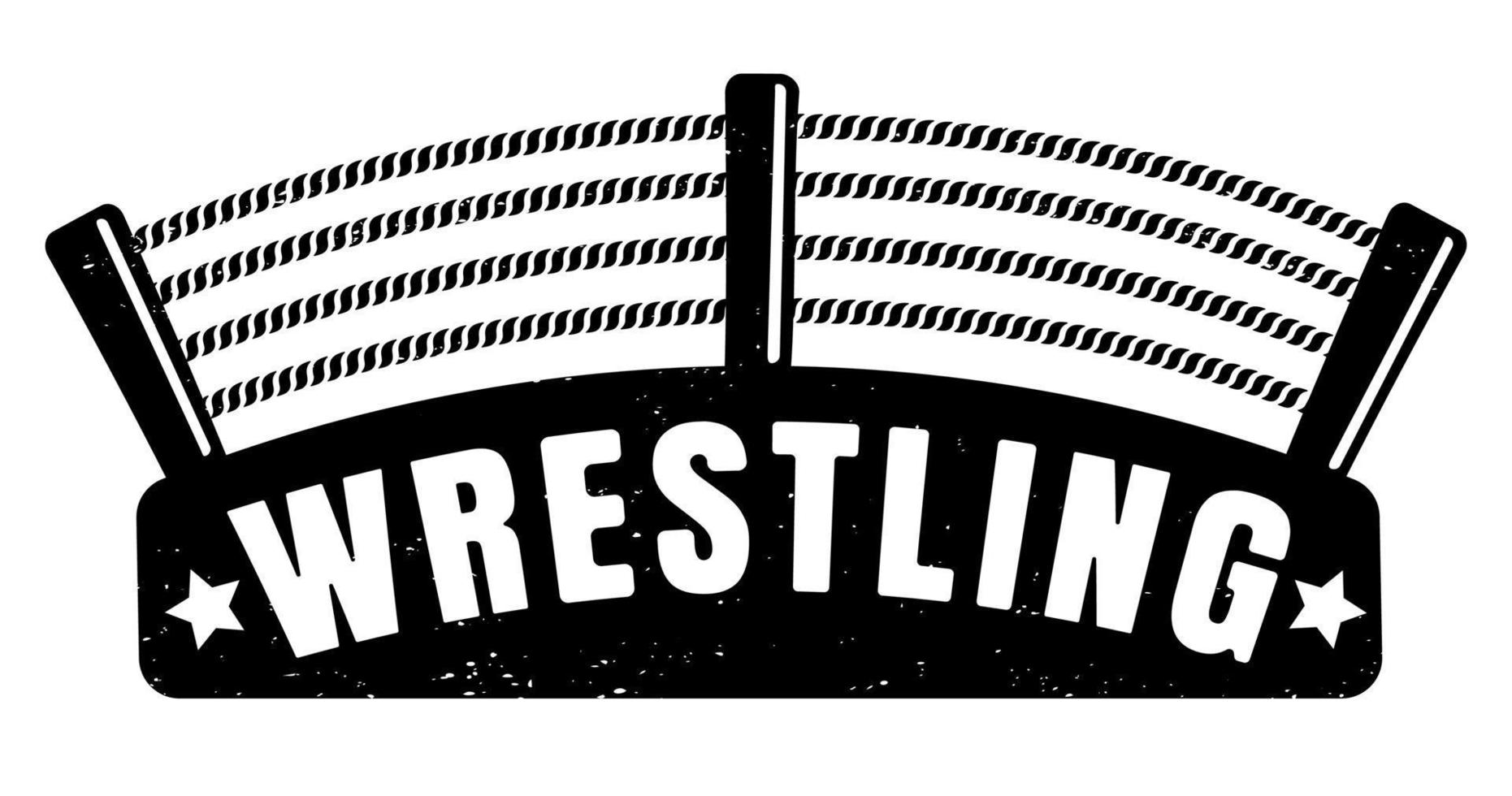 Vector vintage logo for a wrestling with ring.
