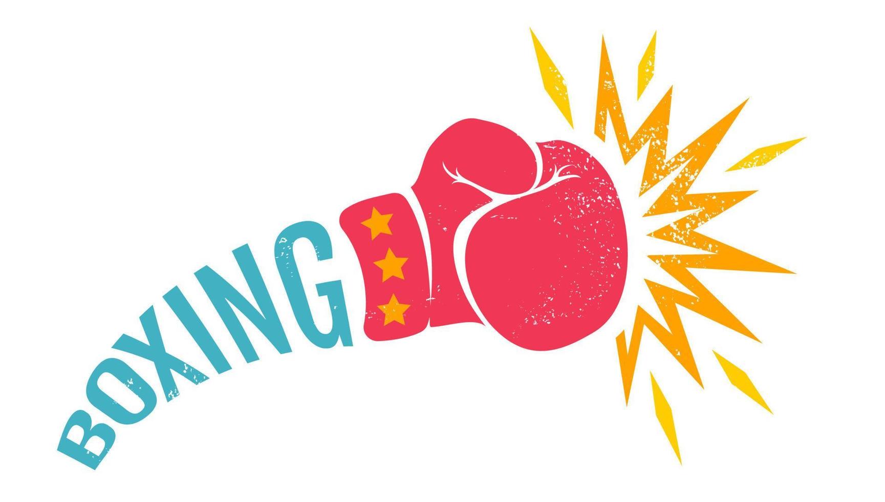 Vector vintage logo for a boxing with glove.