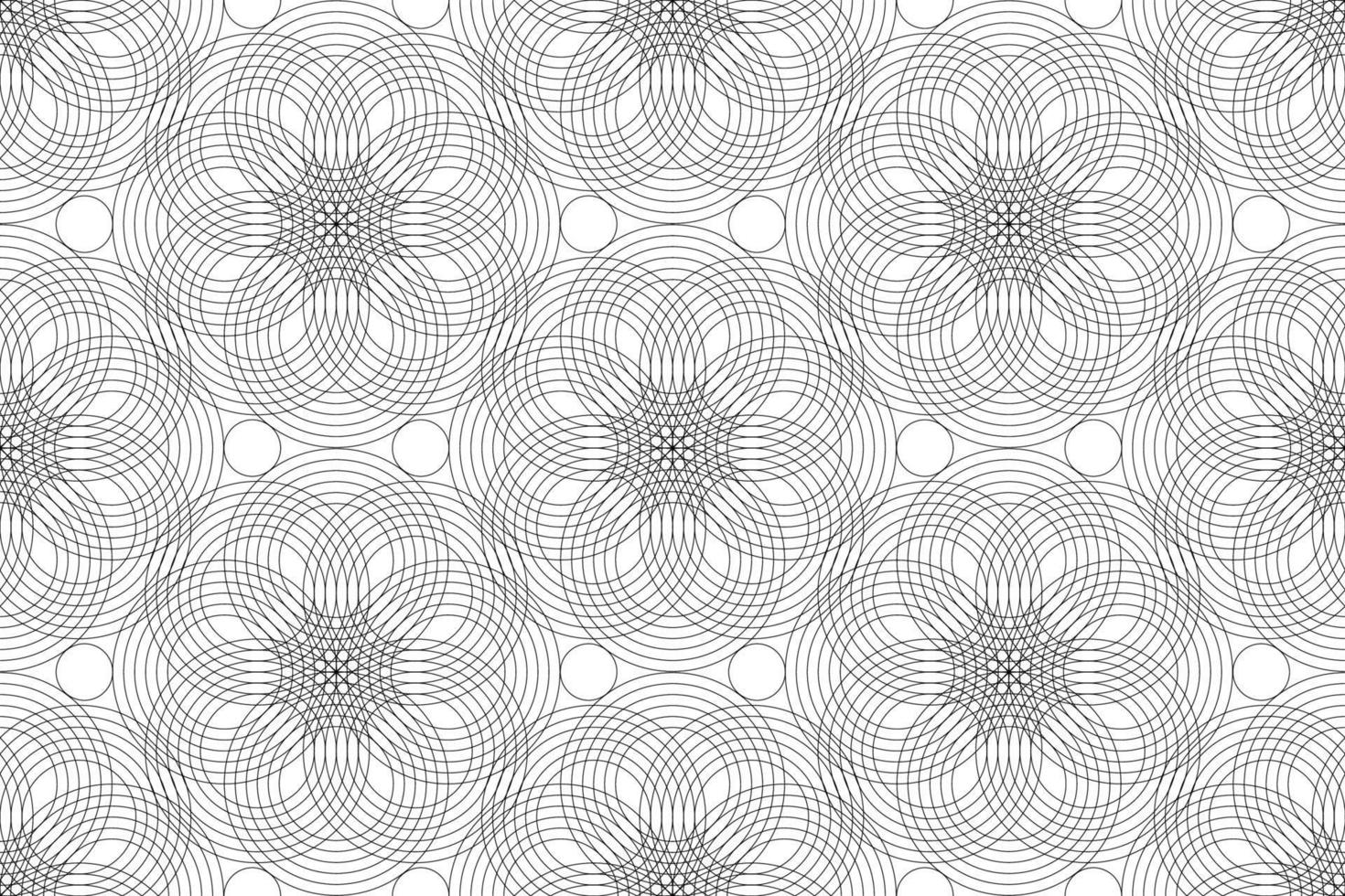 Seamless Pattern Design mandala of Sacred Geometry background. Round geometric arabesque, Textile Oriental ornament. Abstract flowers symbol, vector texture for web and print isolated on white