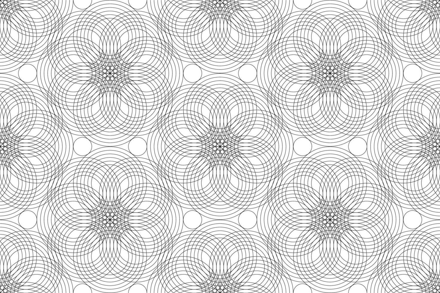 Seamless Pattern Design mandala of Sacred Geometry background. Round geometric arabesque, Textile Oriental ornament. Abstract flowers symbol, vector texture for web and print isolated on white