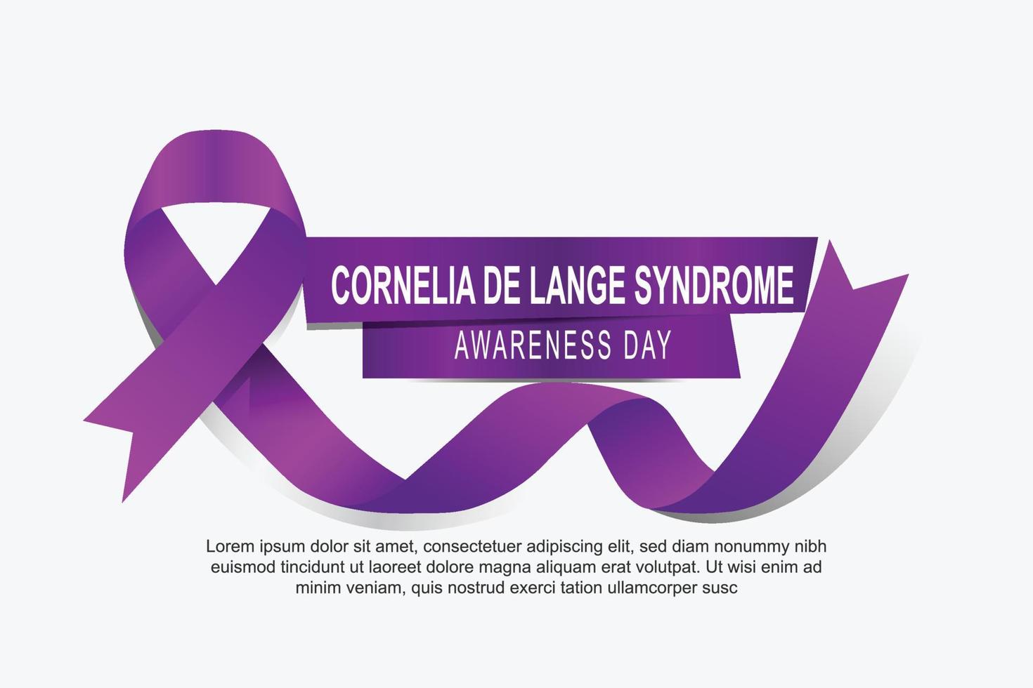 Cornelia De Lange Syndrome Awareness Day background. vector