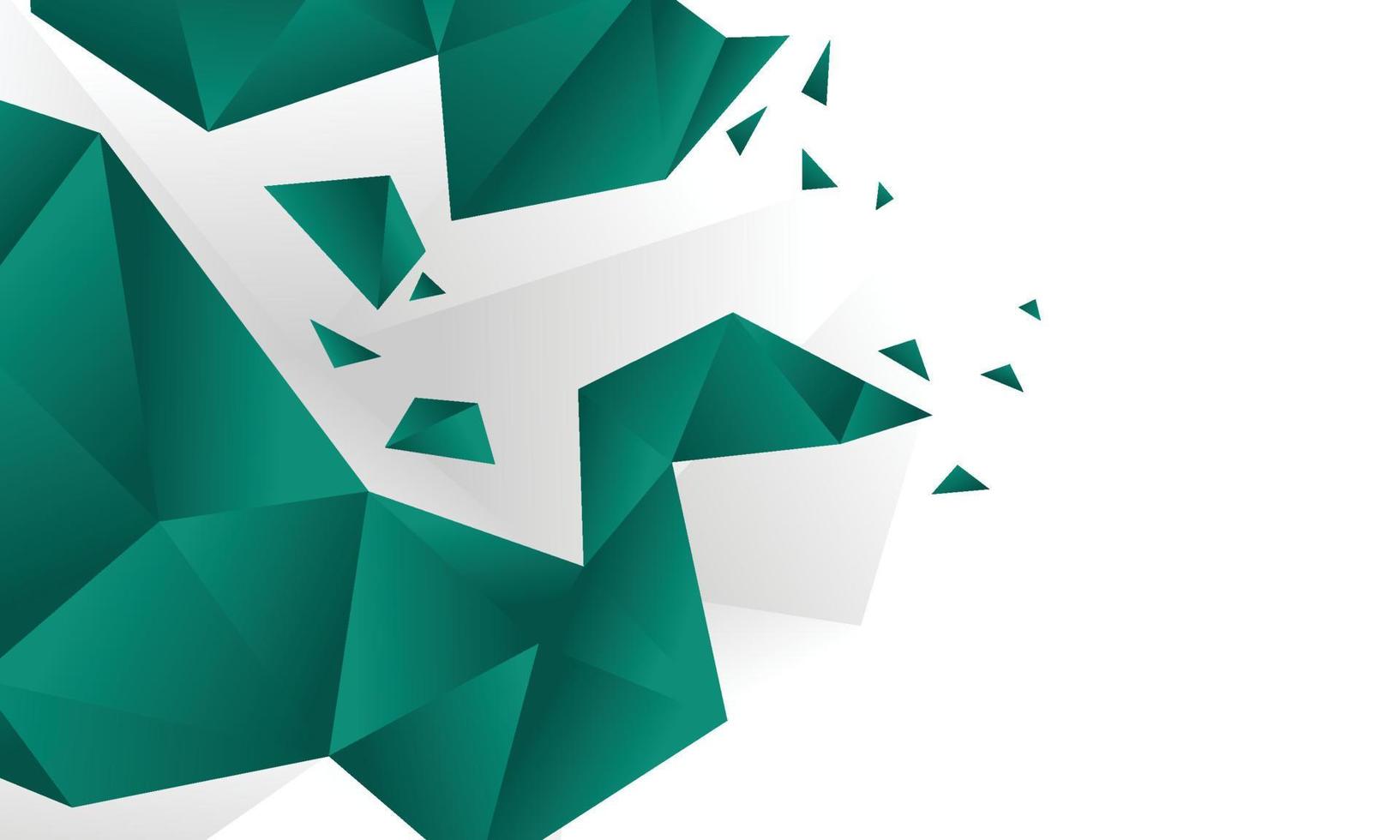 Green polygon style on white background. vector