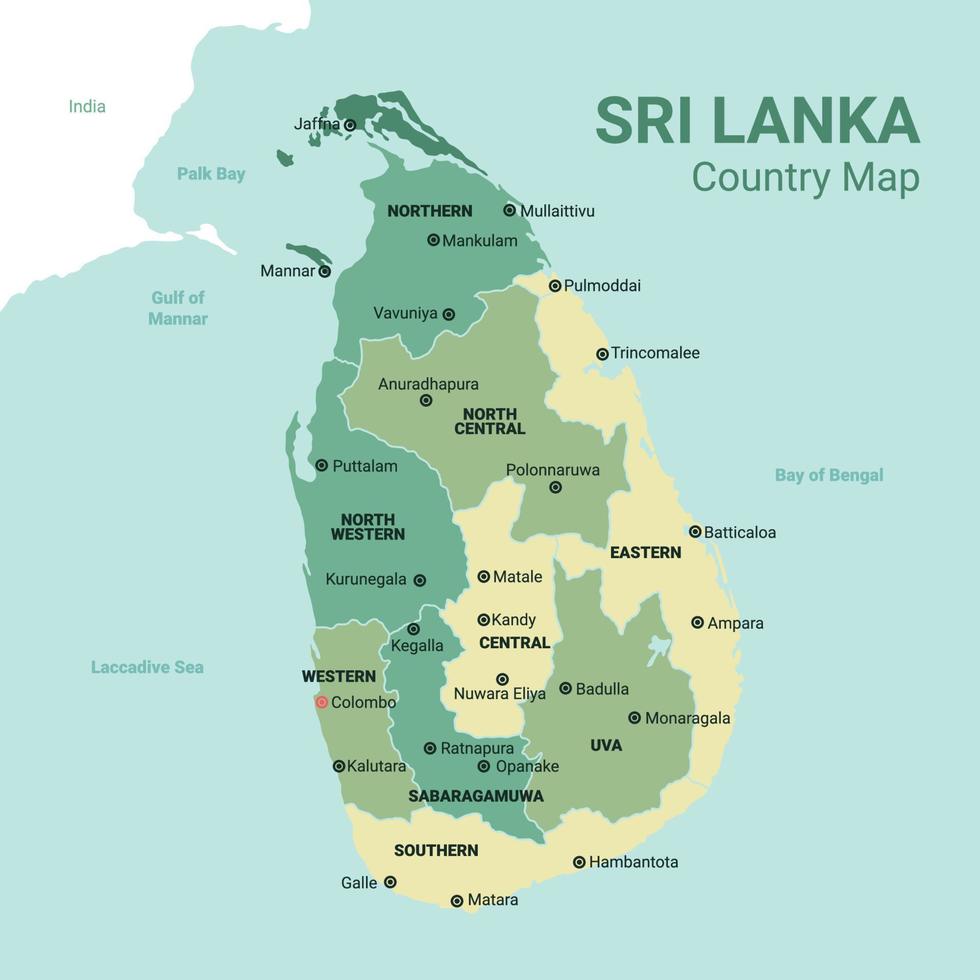 Map of Sri Lanka vector