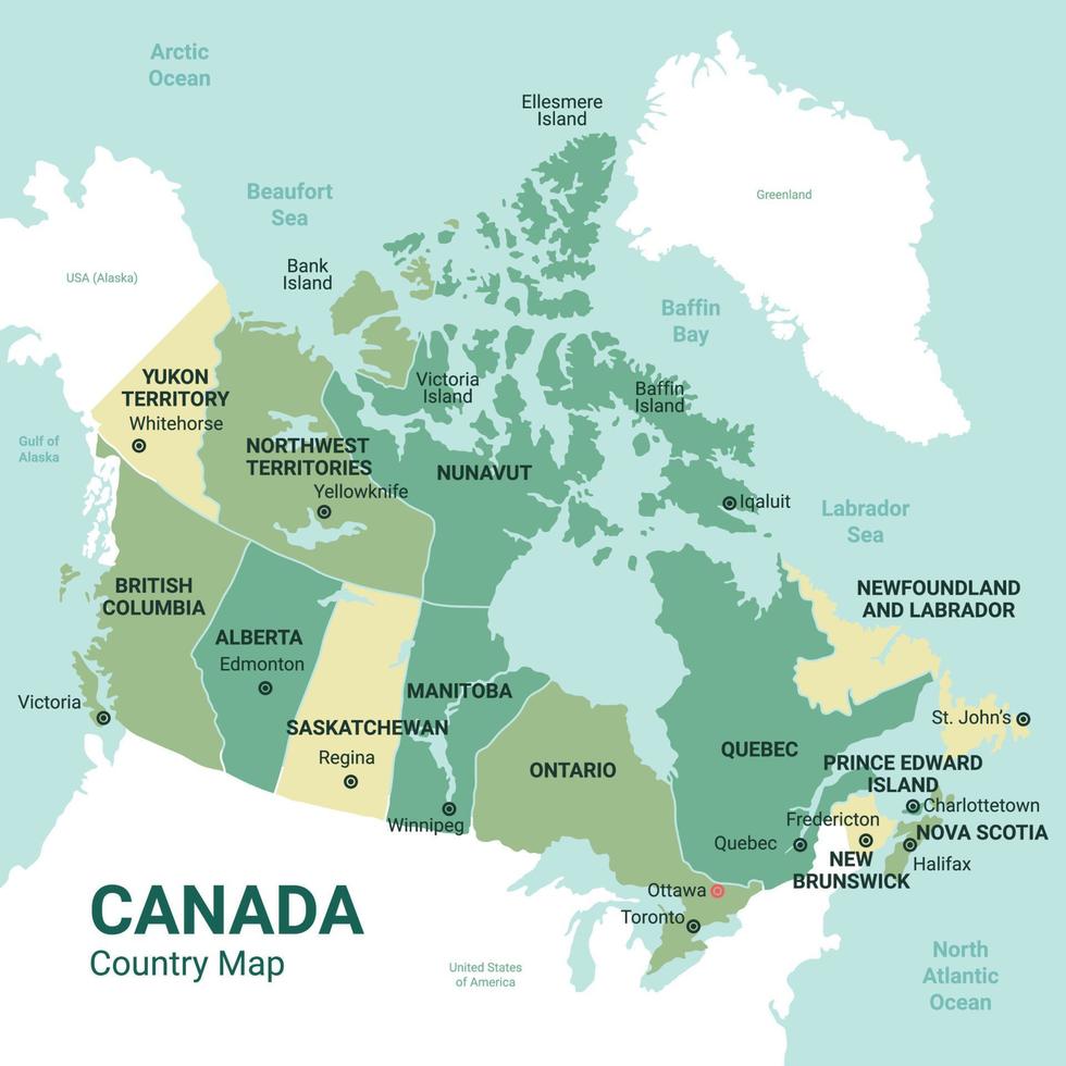 mapa de canadá vector