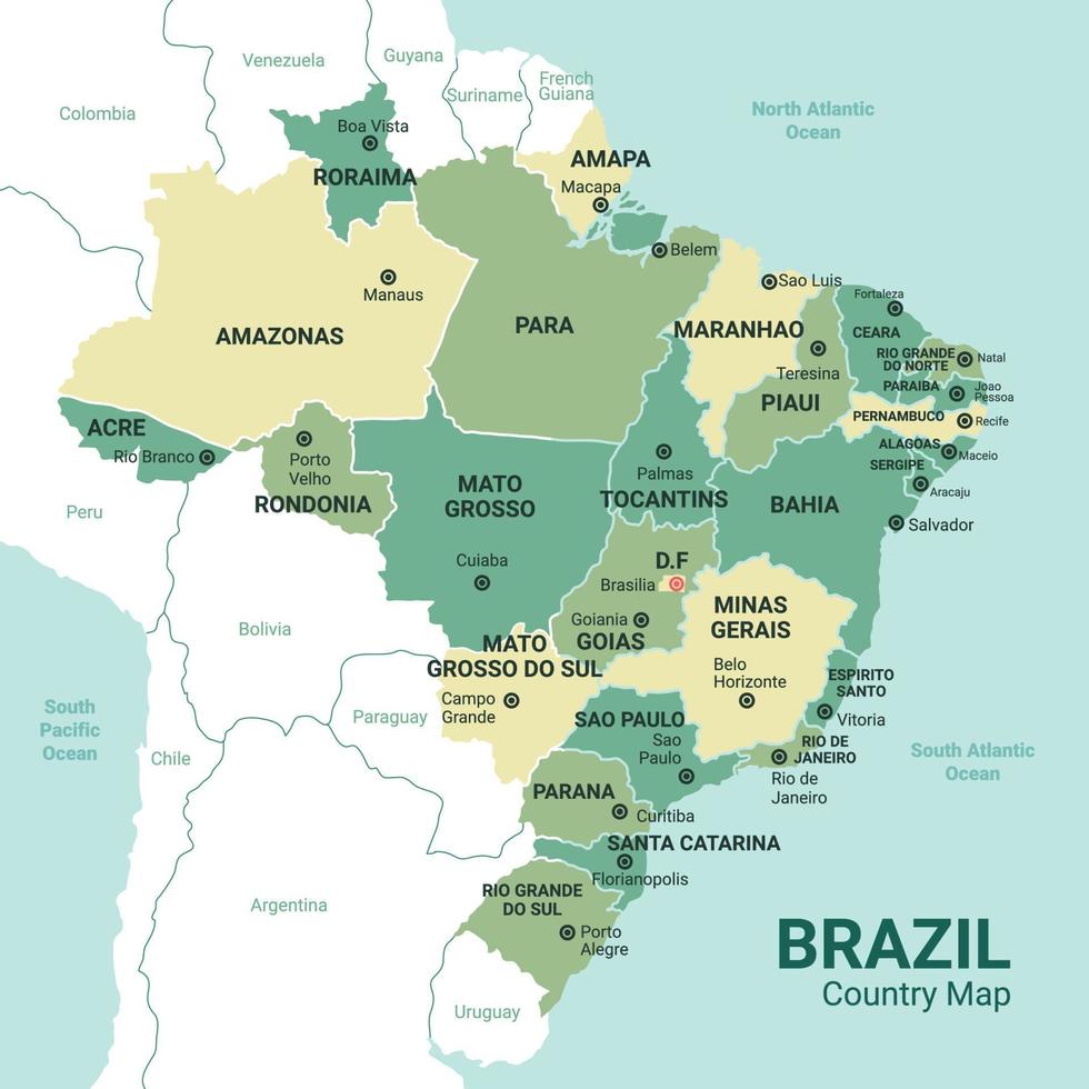 Map of Brazil vector