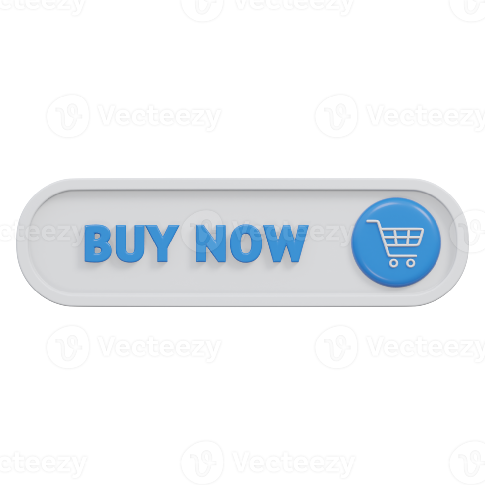 buy now button 3d render, transparent background, click button png