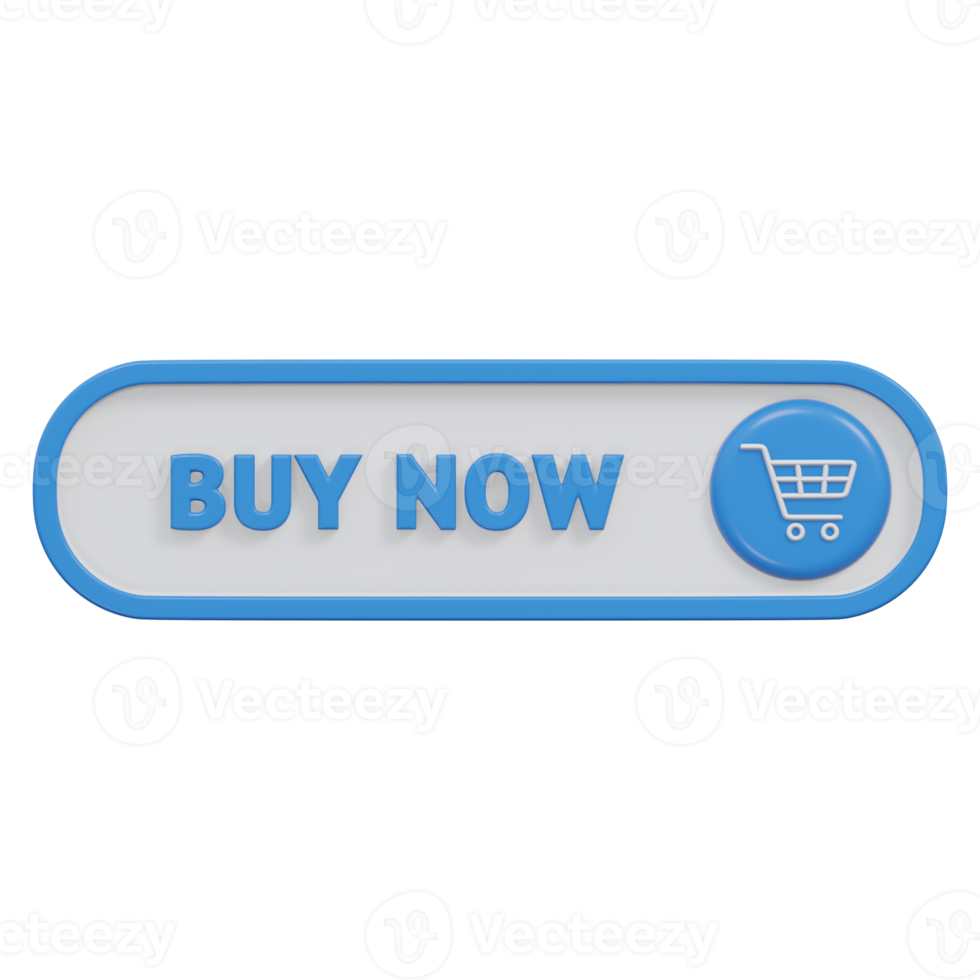 buy now button 3d render, transparent background, click button png