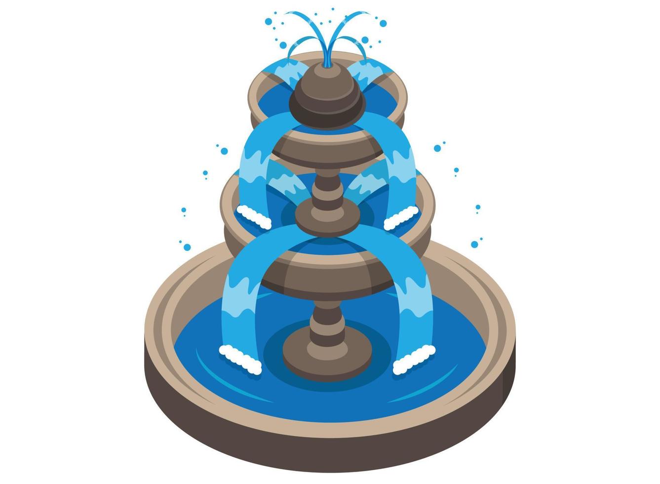 Isometric Water Fountain Vector