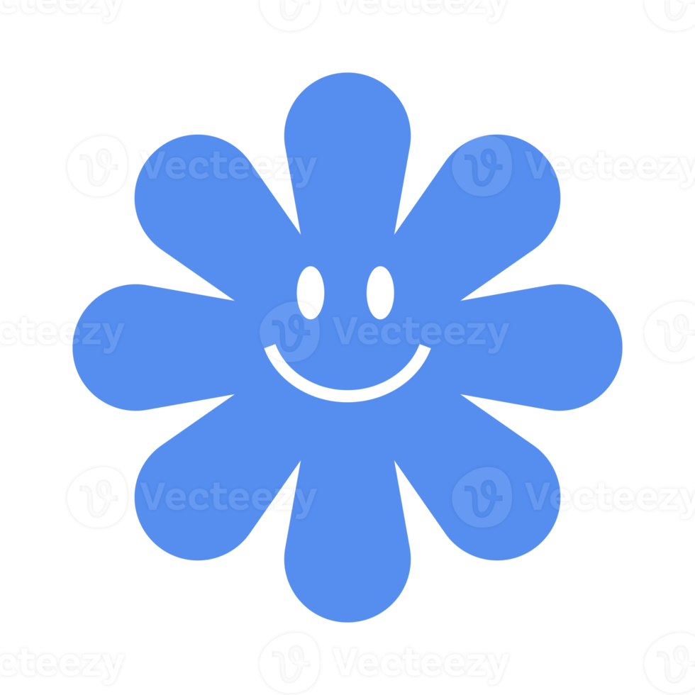 simple smile blue flower png