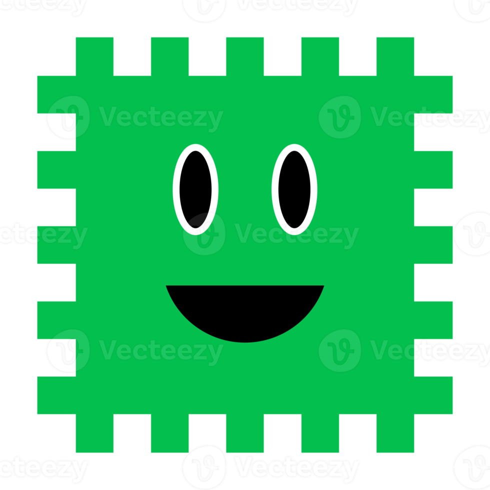 funny square cartoon character element png