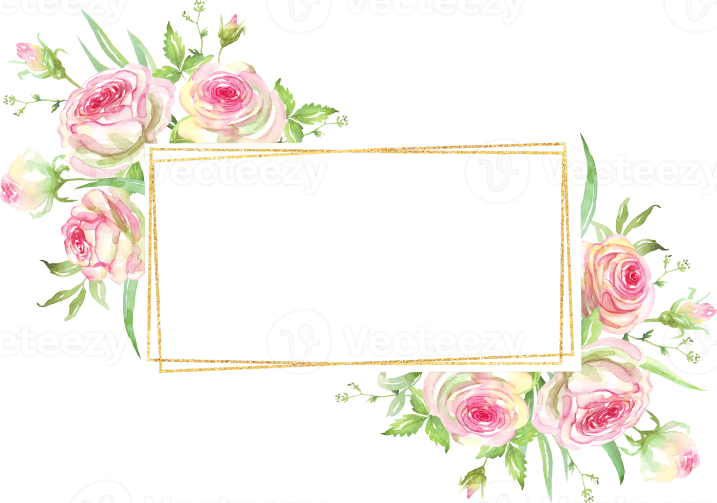 rozen kader. waterverf clip art png