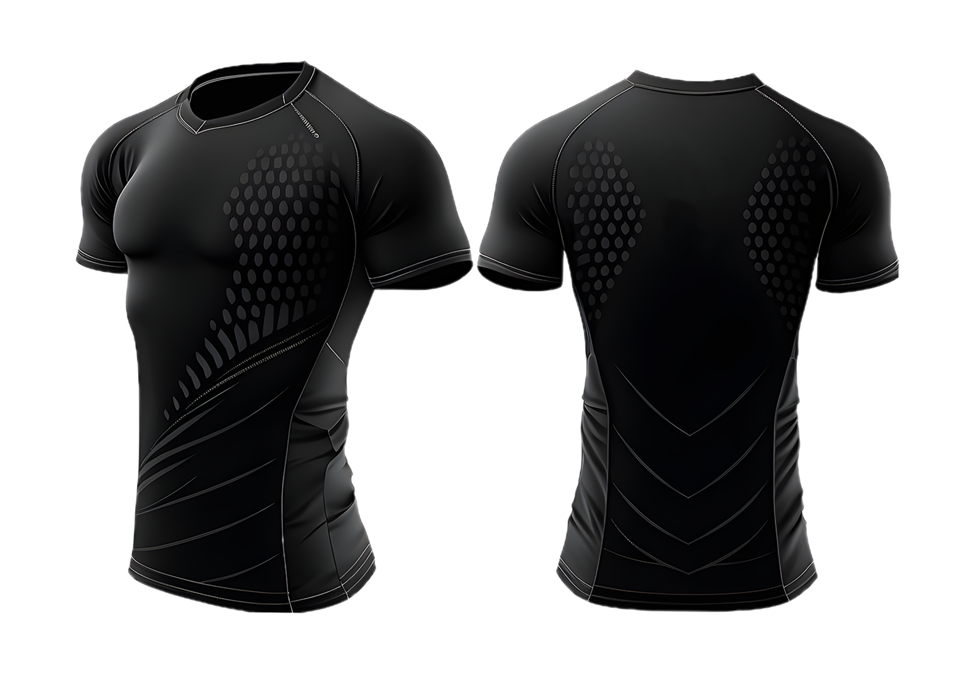 schwarz Sport TShirt mit abstrakt Muster. leer TShirt Attrappe