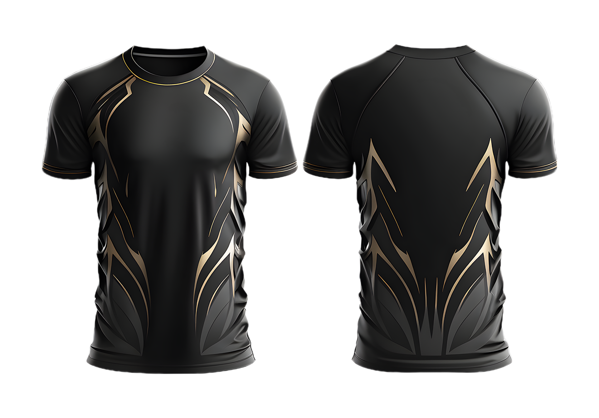 Black sport t-shirt with abstract pattern. blank t-shirt mockup template  22917151 PNG